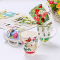 Creative  England  flower style ceramic mug